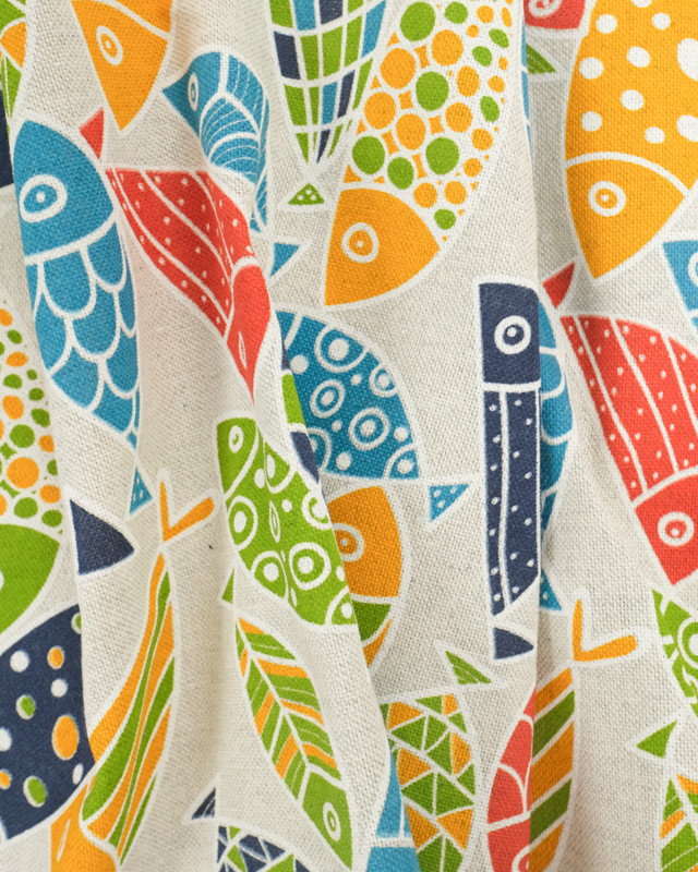 Linen Effect Coating 140 peixe multi